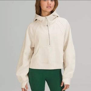 Lululemon White opal half-zip oversized scuba